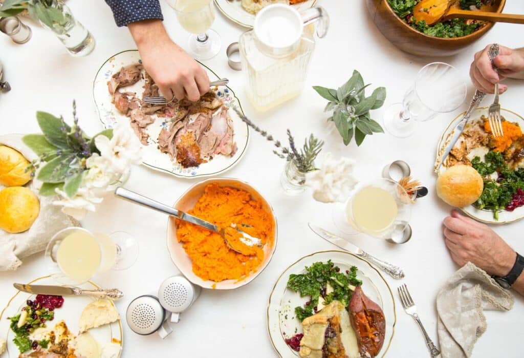 food at a holiday party