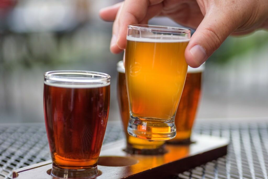 beer served at wedding reception