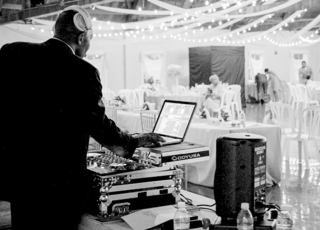 DJ at a wedding.