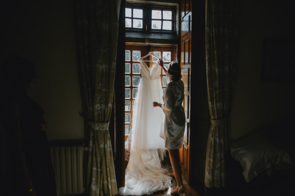 Bride getting ready for wedding