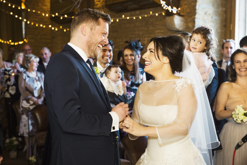 Bride and groom at their wedding ceremony