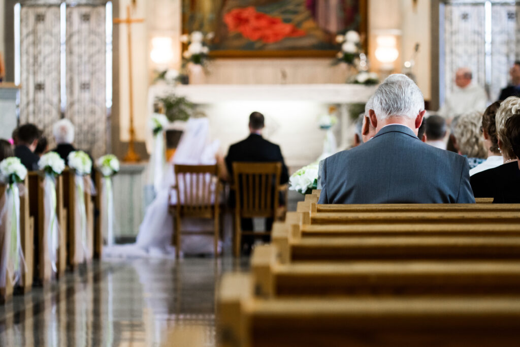 wedding ceremony inside church