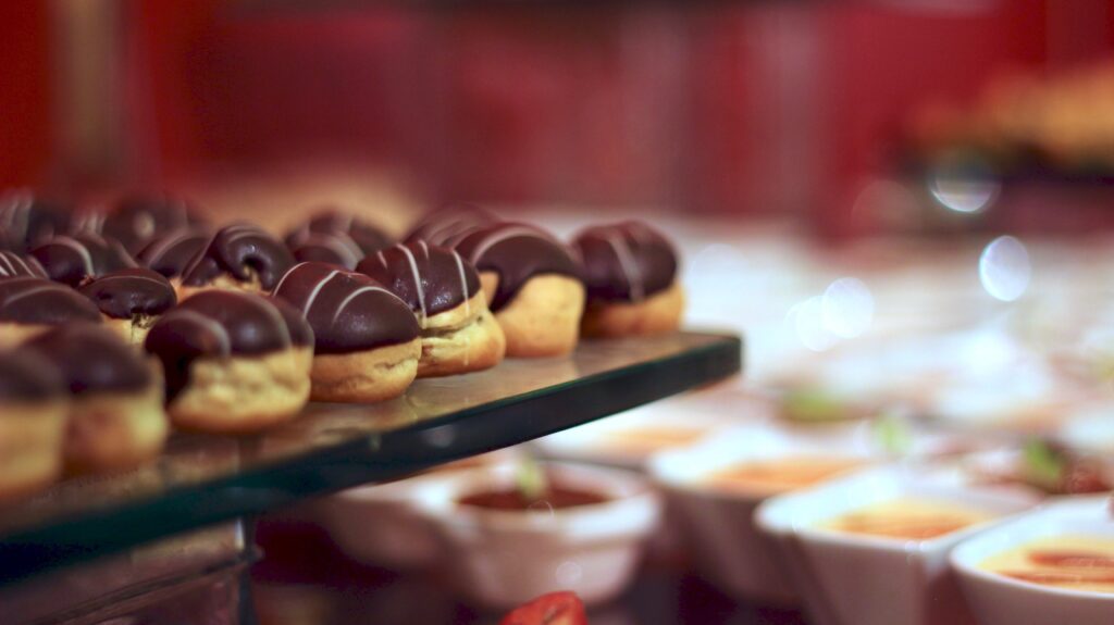 pastries in a buffet