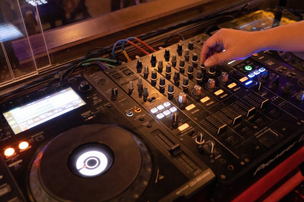 DJ playing music at a wedding
