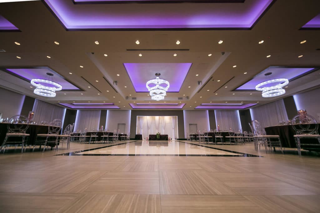 Marinaj royal ballroom venue with purple lighting