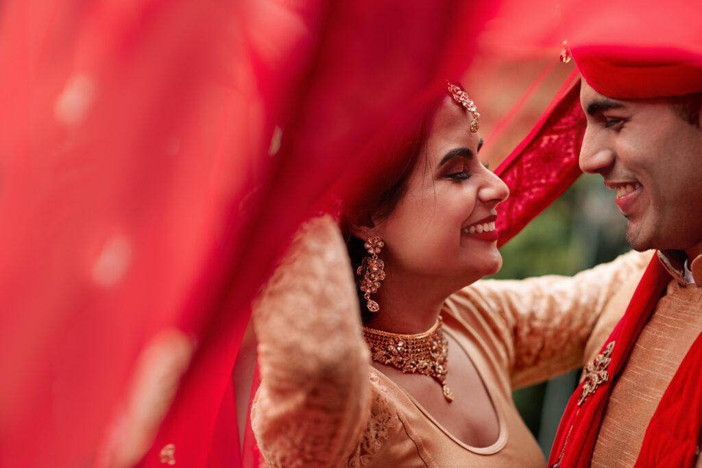 young hindu couple on their wedding day