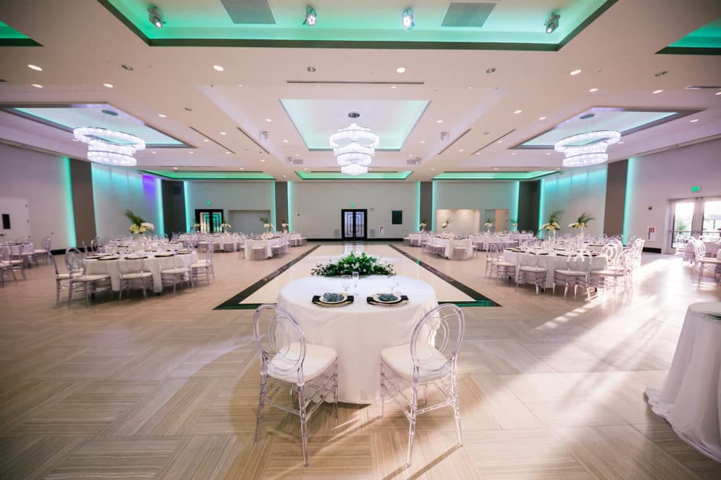 Marinaj Royal Ballroom Venue with green lighting
