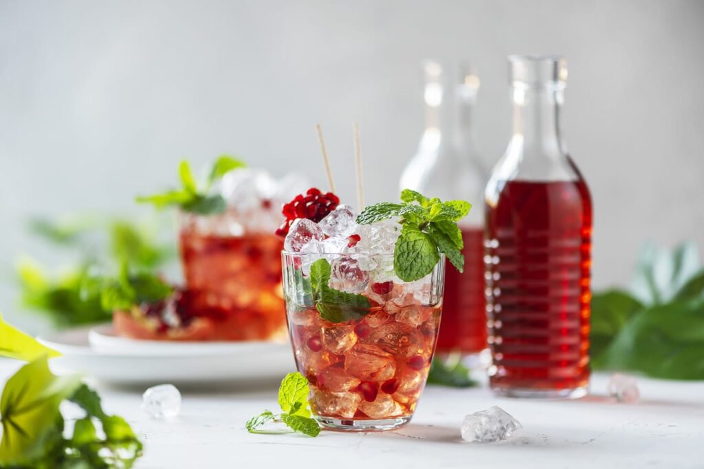 fresh cocktail with pomegranate