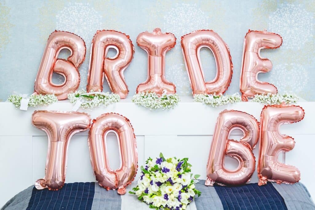 Bride to be balloon letters
