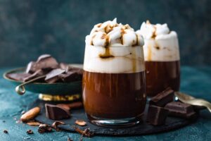 hot chocolate with whipped cream chocolate