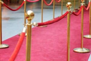 red carpet with barrier rope