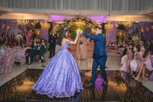 father and daughter dancing at quinceanera during father and daughter dance