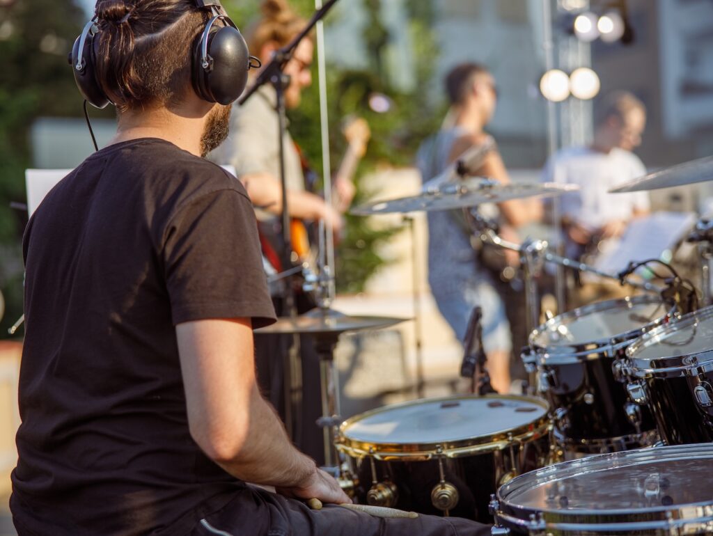 live band performing at outdoor venue