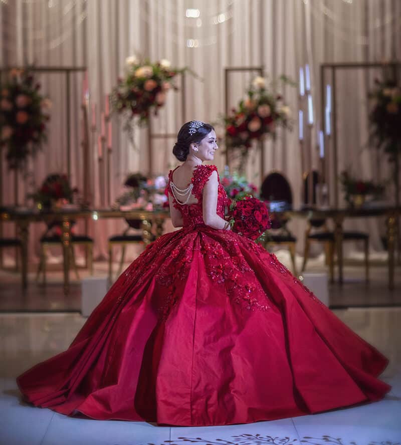 young woman at Marinaj venue for quinceanera